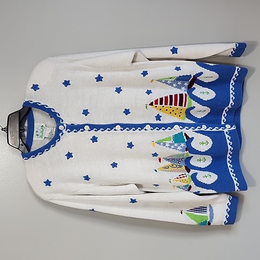 The Quacker Factory Sailboat ⛵️ Sweater New with Tags Women's Size Medium